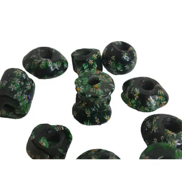 Vintage Millefiori Style Glass Floral Beads Assorted Set of 10 READ - Picture 5 of 7